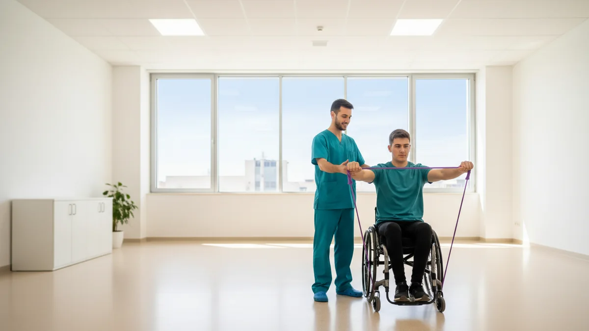 Rehabilitación especializada en paraplejia por accidente de tráfico y adaptación funcional