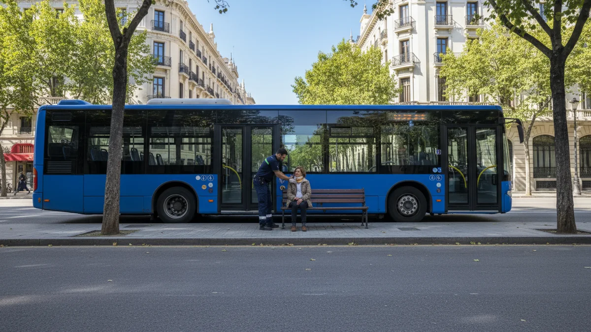 Accidente de autobús urbano en España con asistencia a los viajeros