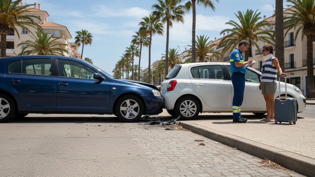 Accidente con coche de alquiler en España y gestión del parte amistoso